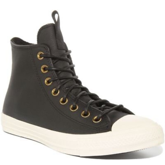 Converse Shoes - RARE Black High Top Chucks with Gold